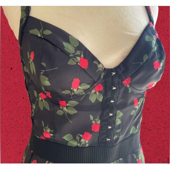 For Love & Lemons Rose Bustier Mini Dress – NWT Size Medium 🌹🖤 - Picture 6 of 9